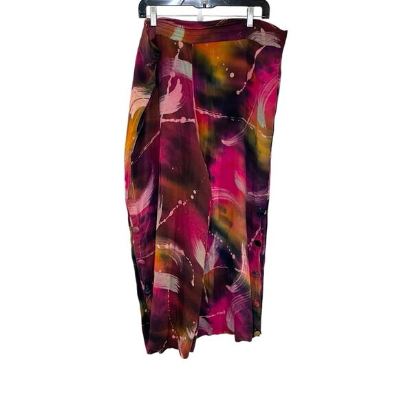 Devil Tris Collection By Patricia Hermann Wide Leg Crop Tie Dye Art Pants Funky - Picture 1 of 6